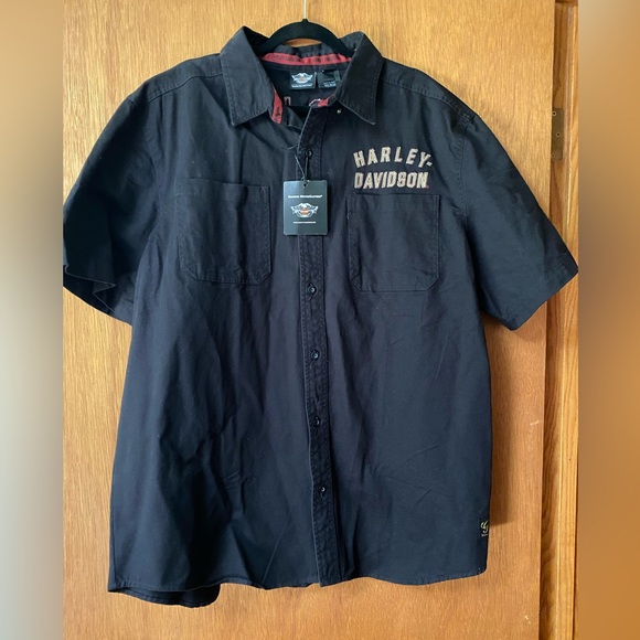 NWT! Men’s Harley-Davidson #1 Woven Short-Sleeve Shirt - Picture 3 of 6